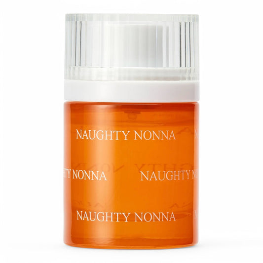 A decant of Snif Naughty Nonna, a boozy gourmand fragrance with spiced fruit, rum, and vanilla glaze, available in perfume samples